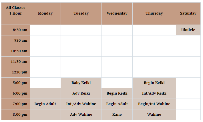 Class Schedule